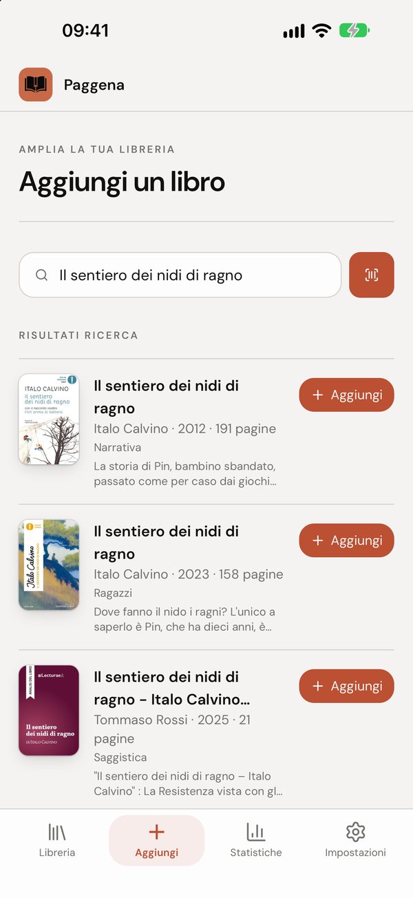 La ricerca di un libro da aggiungere